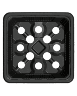 Macetero Cuadrado VQB 9x9x9.5 cm de 0.25 Litros Color Negro
